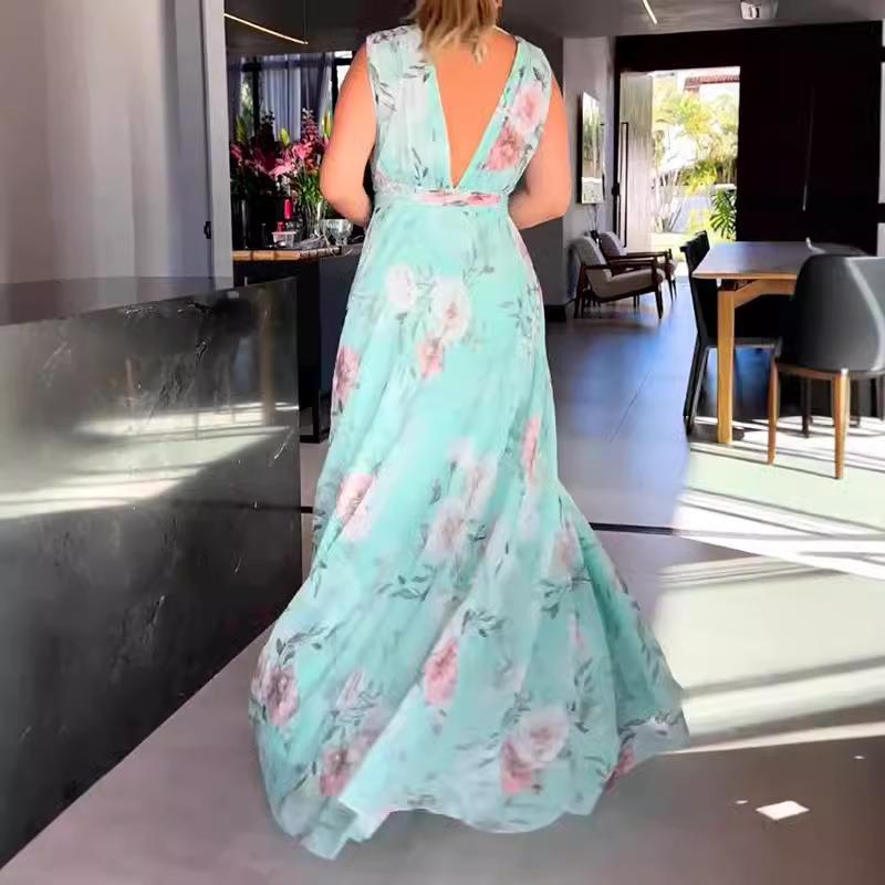 Women's Off-shoulder Backless Chiffon Dress