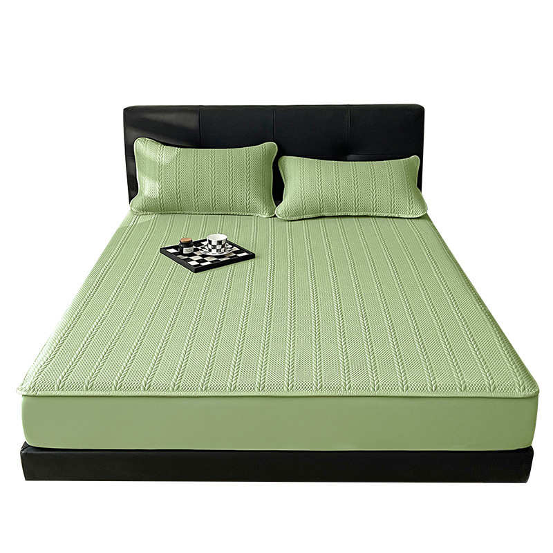 a笠凉套软席夏季三件套豆豆冰席子席梦思防滑凉感子丝床提花类床