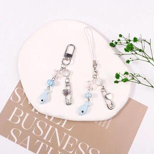 Y2K Star Kawaii Key Heart Pendant Bow Charm Phone Keychain
