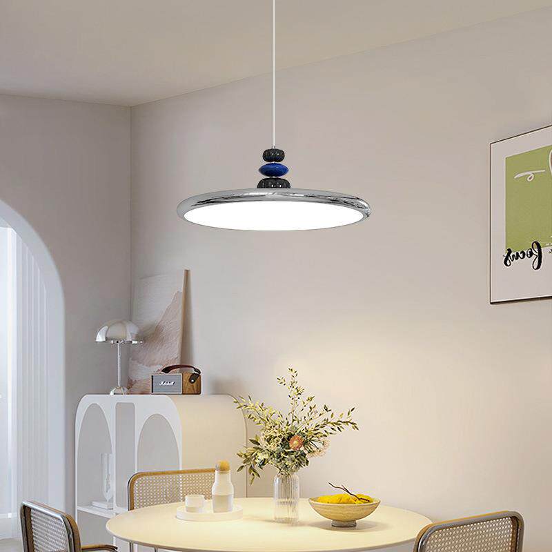 法饰式厅奶油代风飞911碟吊灯餐厅吊灯创意极简客灯现简约餐桌灯