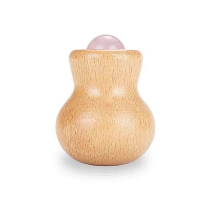 Jade Massage Roller Ball Natural Stone Massager Wooden