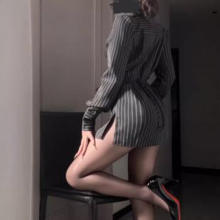 大码教师职业装cos万圣节高级感秘书制服条纹衬衫长款OL套装女生