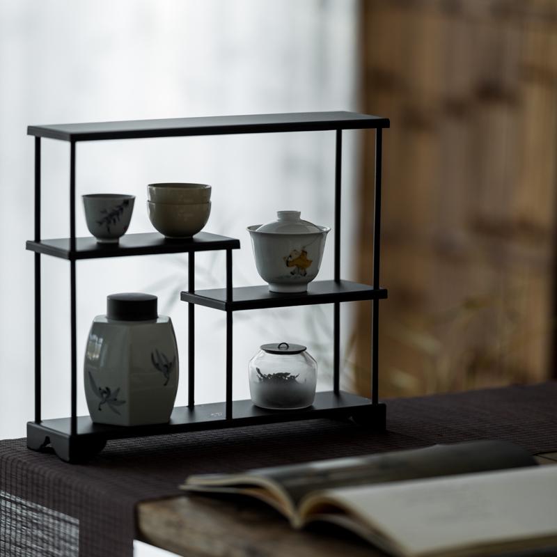 铁艺展示架 茶具茶壶收纳架展示架博古架茶道配件茶室摆件