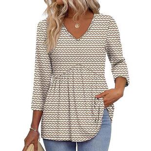 3 4 Sleeve Womens Tops 2025 Blouses Women Dressy Casual
