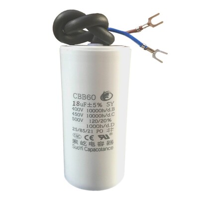 包邮CBB60运行450V18UF洗衣机 水泵 电动机 马达启动电容器500VAC