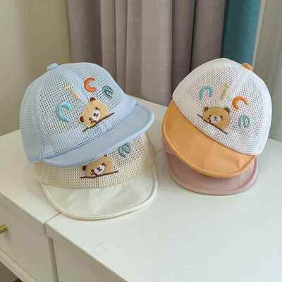 宝宝夏天帽子婴儿帽子6到12个月nice帽子夏季遮阳帽网帽0-6-12软