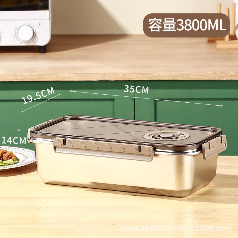 不锈钢304饺子盒冰箱保鲜冷藏盒多功能密封饭盒厨房大容量保鲜盒