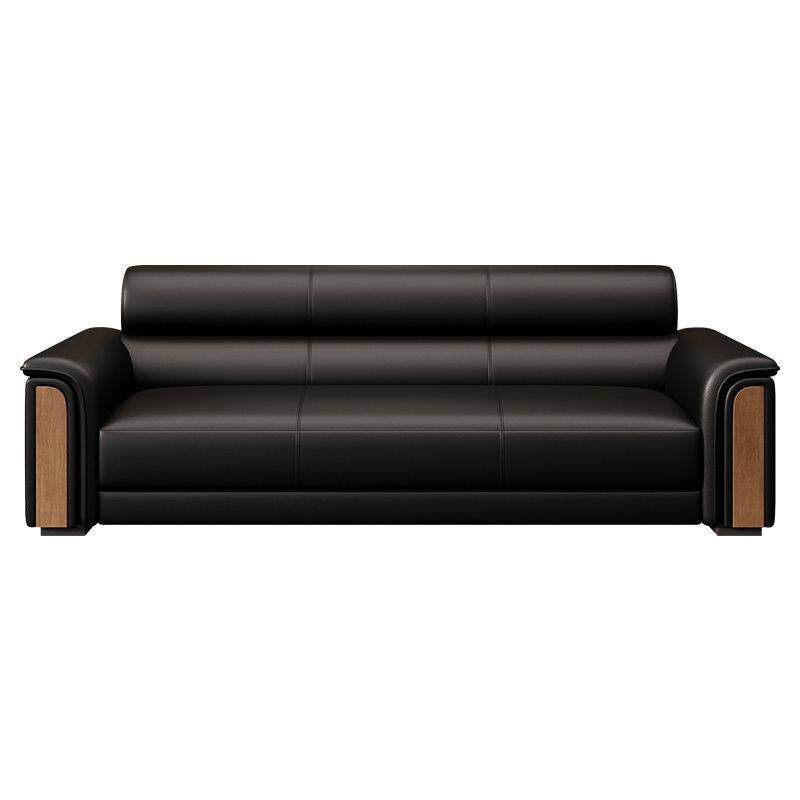 新款办公室沙发茶几组合现代商务会客接待区茶台一体式三人位皮艺