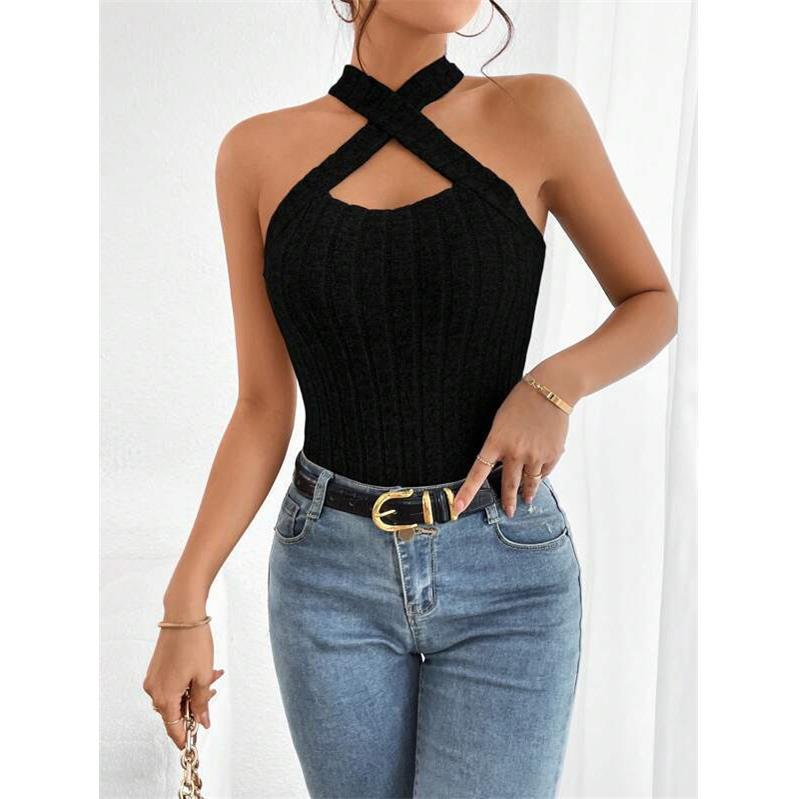 camisole halter vest tank backless solid shoulder off