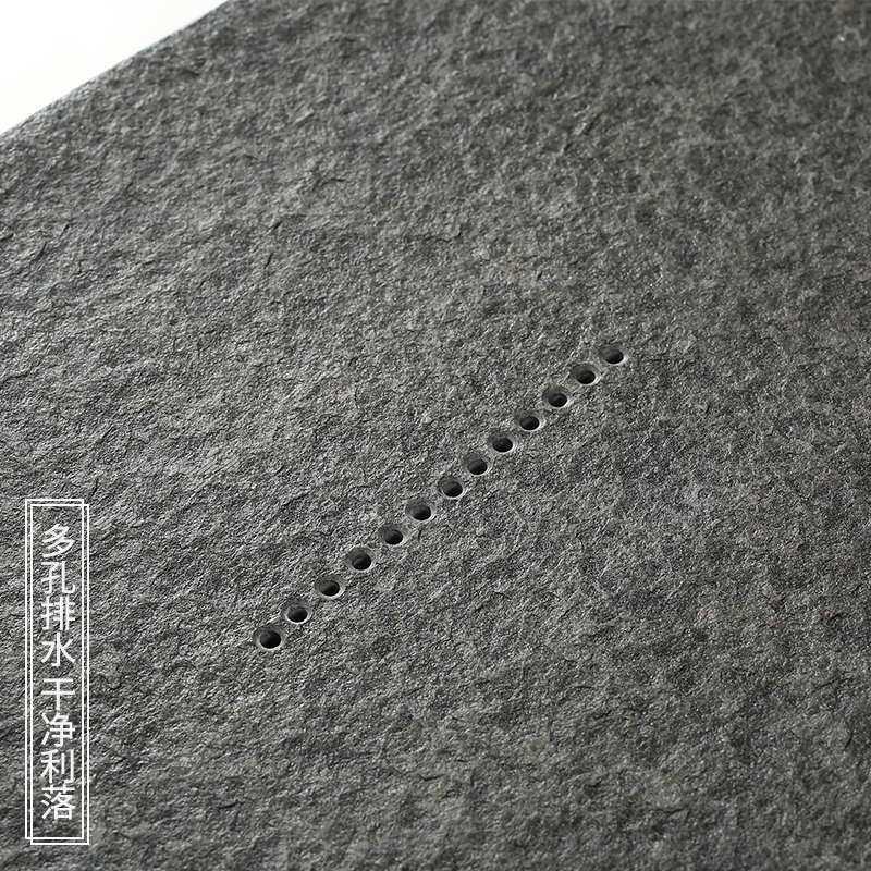天然乌金石茶盘家用整块石材黑金石头大号茶台茶海茶具套装茶托盘