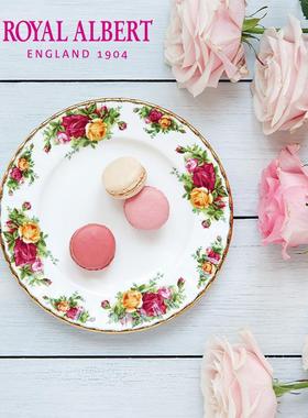 正品oyal Alebrt皇家阿尔伯R特老镇瑰骨瓷餐盘子水果盘点玫心盘欧