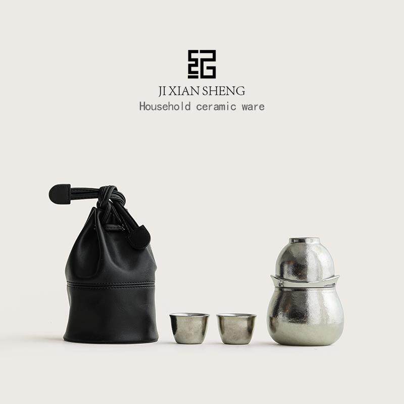 纯钛福禄快客杯户外可携式旅行茶具钛杯套装高档送长辈爸妈生日礼