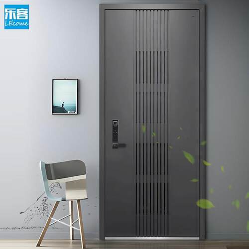乐客通风防盗门纱窗子母入户门家用单门进户门格栅透气内开 门中
