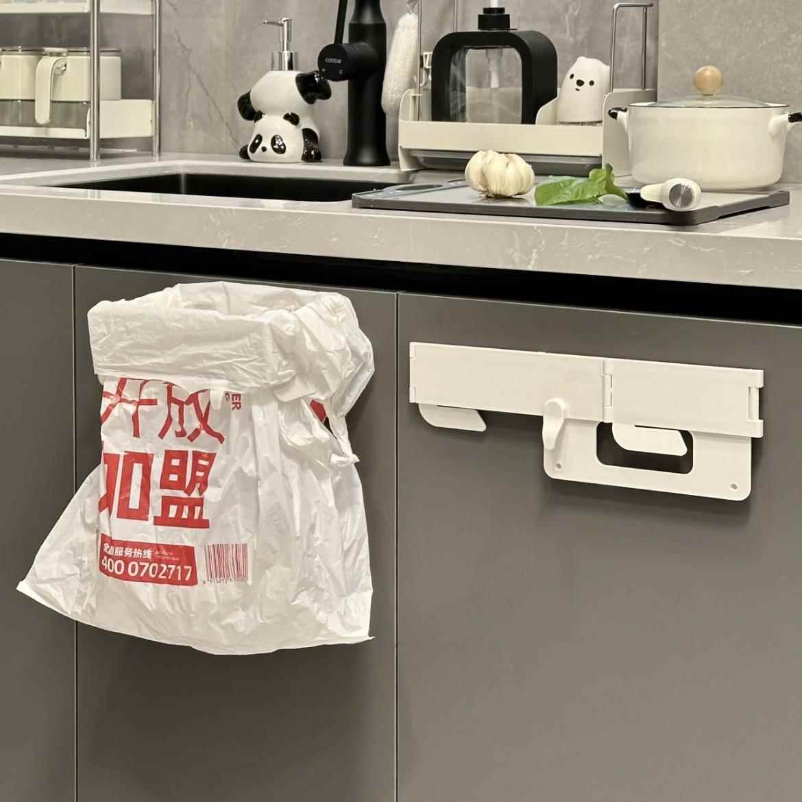 厨房垃圾架垃圾桶强磁吸方形款大号壁挂式拉圾桶可折叠厨房垃圾桶
