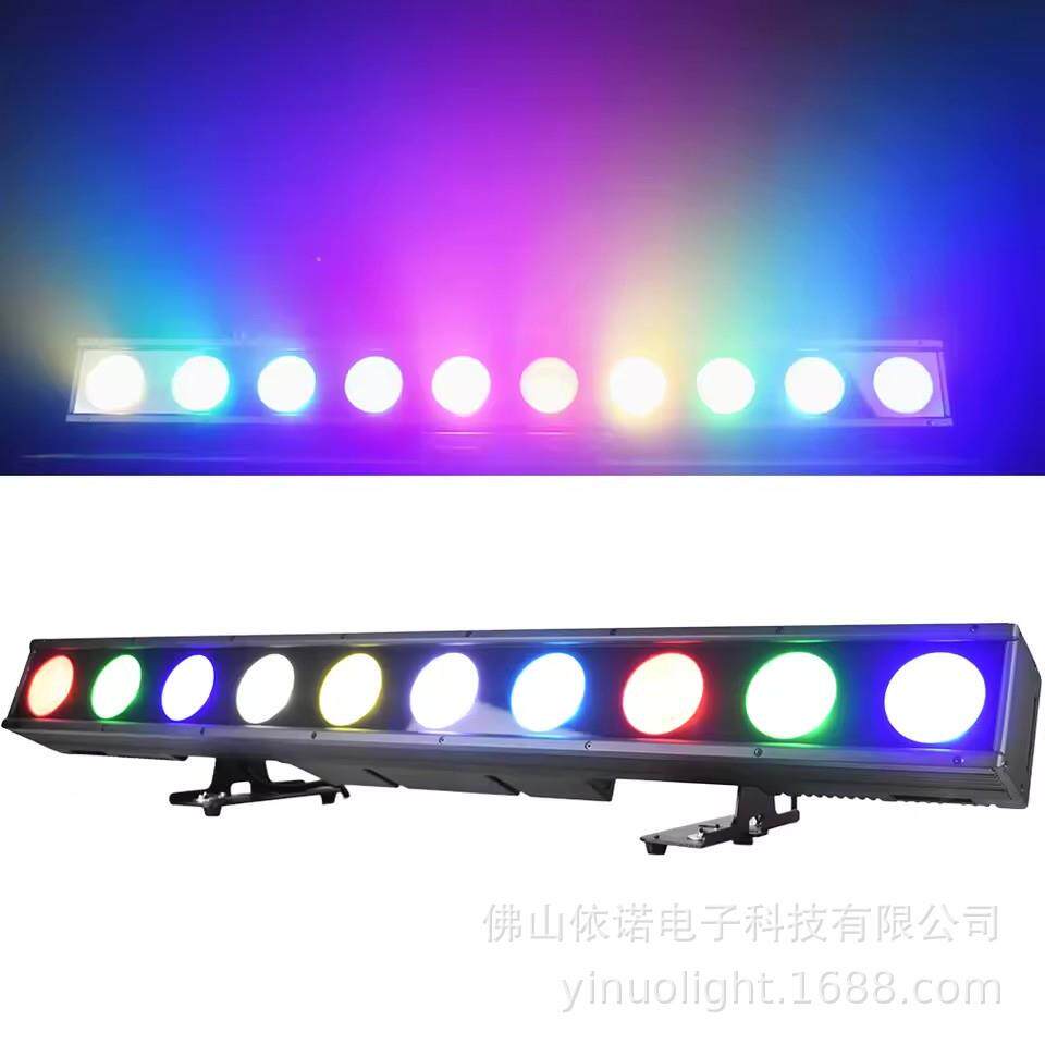双色COB防水长条矩阵面光灯LED10颗50W演出直播背景跑马舞台灯光
