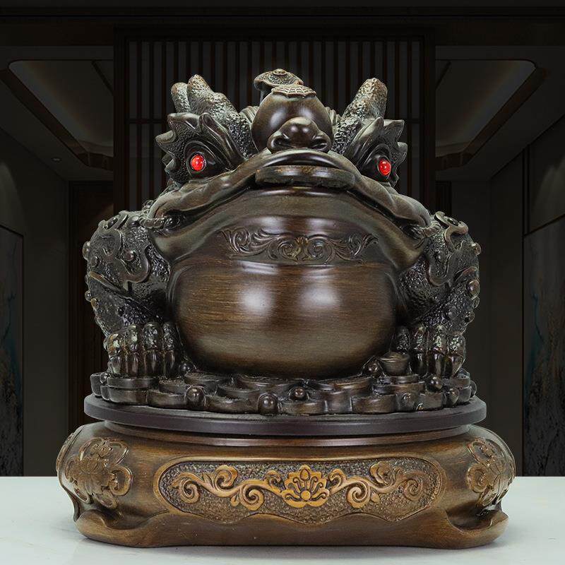 招财进宝玉石金蟾摆件招财三足金蝉蟾蜍客厅酒柜装饰店铺开业礼品