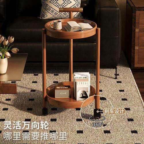 可移动茶几客厅家用沙发边几床头置物架小推车新款阳台小圆桌子