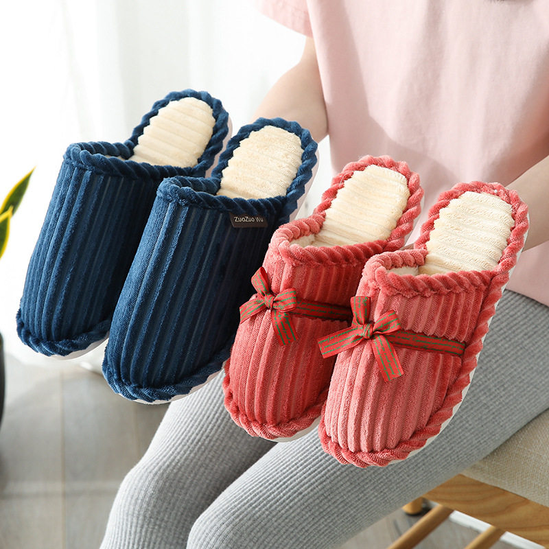冬季棉拖鞋女防滑厚底2025新款毛绒情侣家用保暖男士室内家居棉拖
