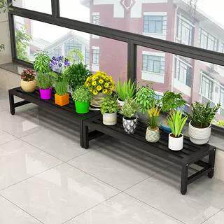 阳台窗台台沿铁艺单层花架一层落地式窄窗台加宽阳台长条花盆架子
