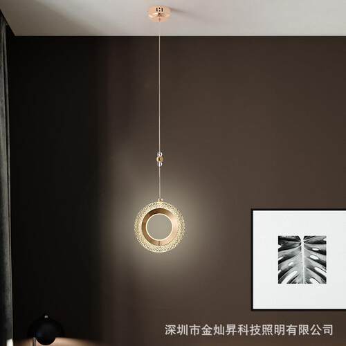 北欧吊灯美法式轻奢后现代简约创意圆环水滴复式住宅楼梯跃层灯具