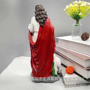 厂家直供欧式西方放牧者拄拐老人装饰品树脂工艺品雕塑摆件