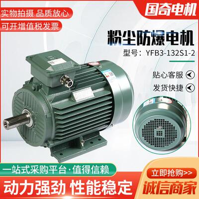 YFB3-132S1-2粉尘防爆电机5.2W矿用隔爆电机防尘防爆电机