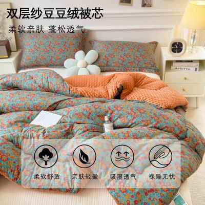 芯豆豆绒加冬厚被子被速热保暖被子单人学春BSK-豆豆生宿舍双人四