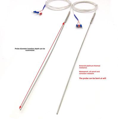 WZPK-191铠装式热电阻PT100型 可弯曲探针温度传感器三线制PT1000