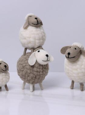 绵羊北欧玄关酒柜电视柜家居装饰品ins摆件卧室小摆设品创意可爱