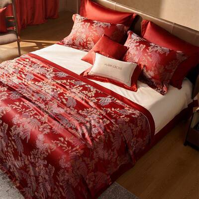 轻奢长套绒棉四件纯棉色大CML提花被套结婚庆婚织大红床品