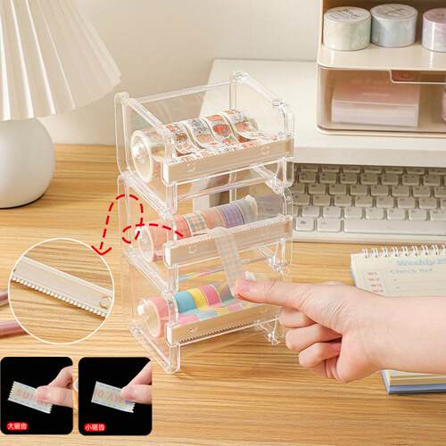Tape cutter, tape dispenser, storage box for washi tapes, cr