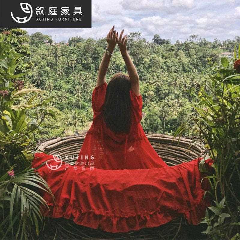 新款直销户外落地编织吊椅鸟巢椅巴厘岛网红秋千景区婚纱拍摄创意