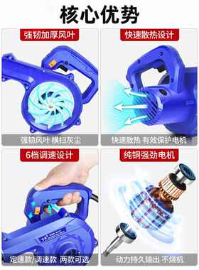 鼓风机20v功率小型家用手提式大清灰除尘器工业2吹风机吹WHJ灰机
