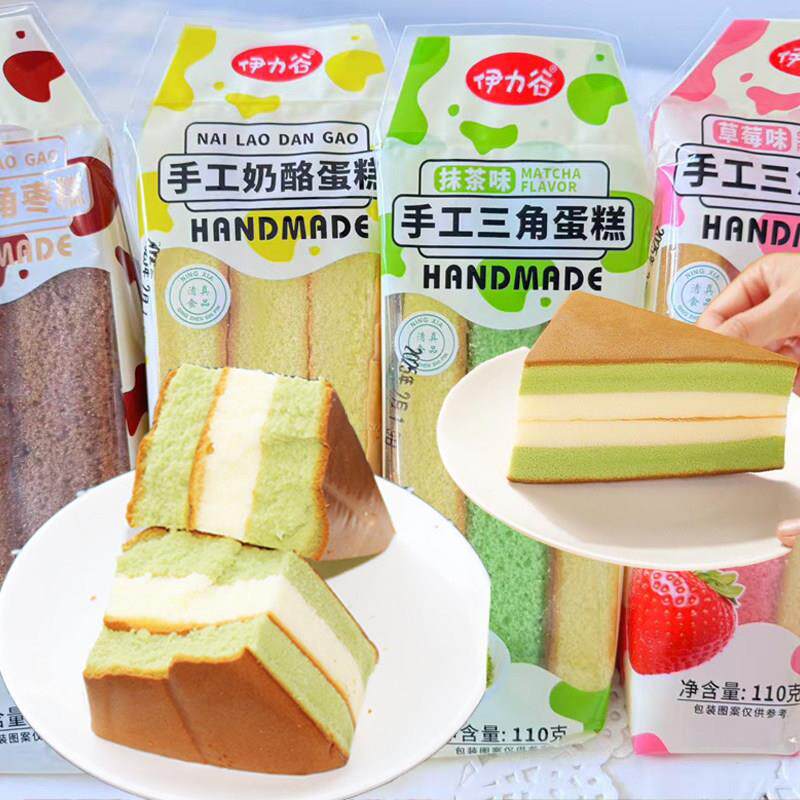 伊力谷清真三角蛋糕抹茶草莓奶酪夹心面包吐司慕斯早餐休闲零食批