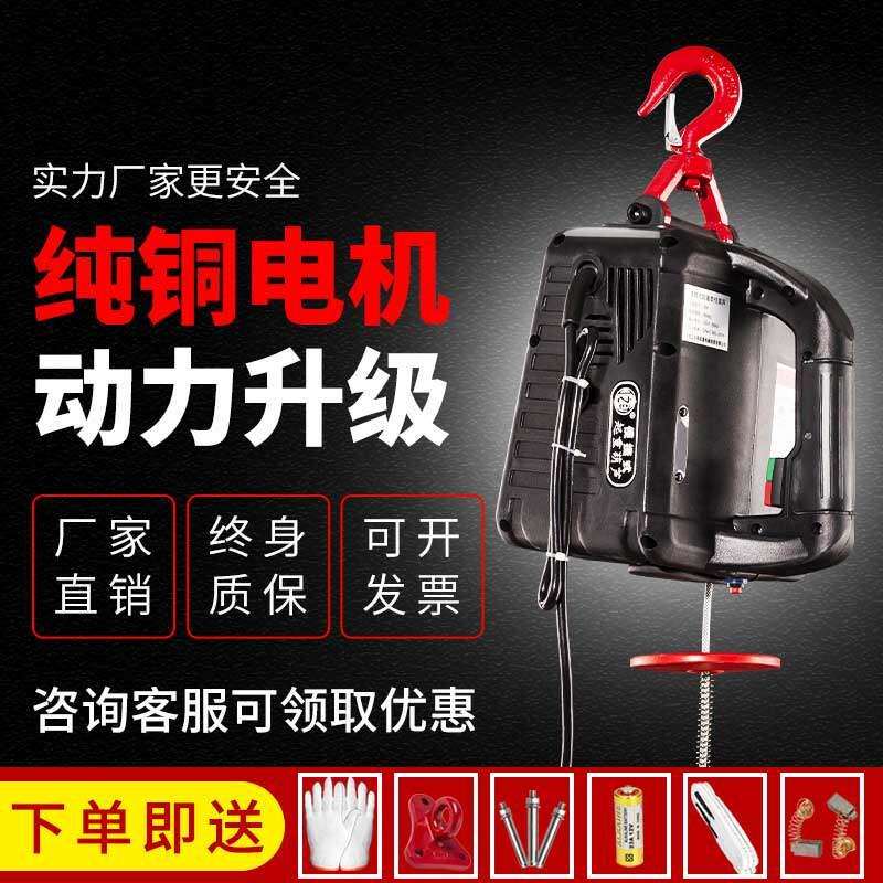 220V家用电动葫芦可携式牵引葫芦微型小吊机提升机家用悬挂拉紧机