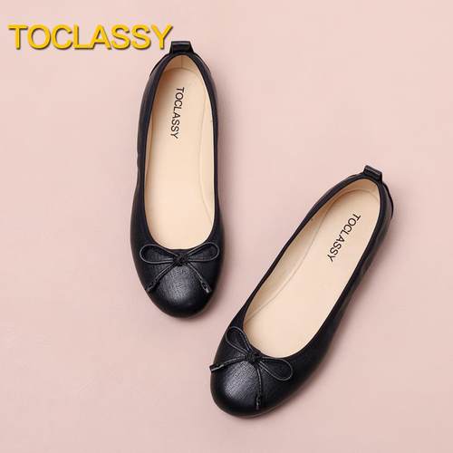 正品物鞣制 黑色 鹿纹羊皮大 植真皮芭舞平底鞋妈妈鞋蕾码女鞋41-