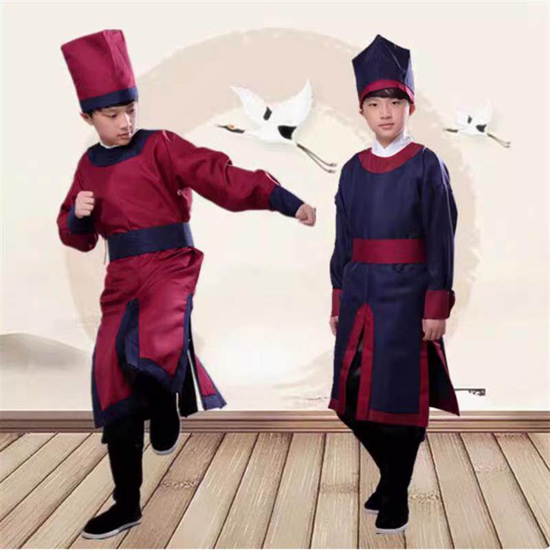 元旦儿童演出服明制古装衙役服装男童捕快侍卫官兵古代轿夫飞鱼服