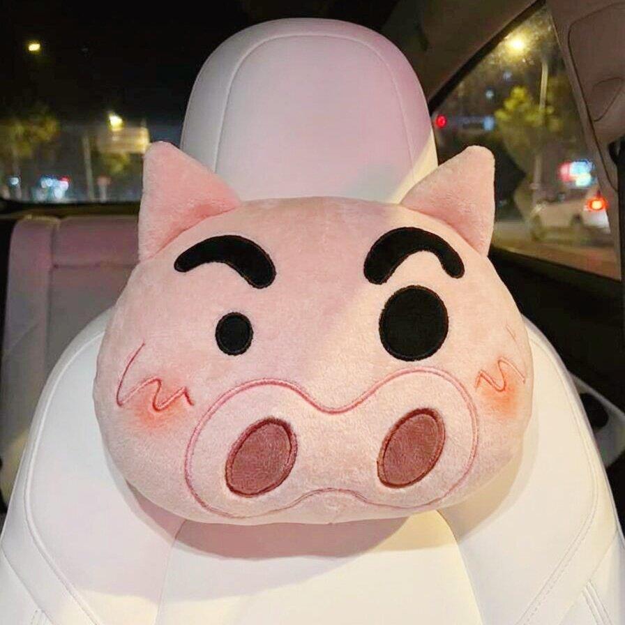 【新车的100个快递】汽车头枕蜡笔小新车载小枕头护颈椎靠枕车枕