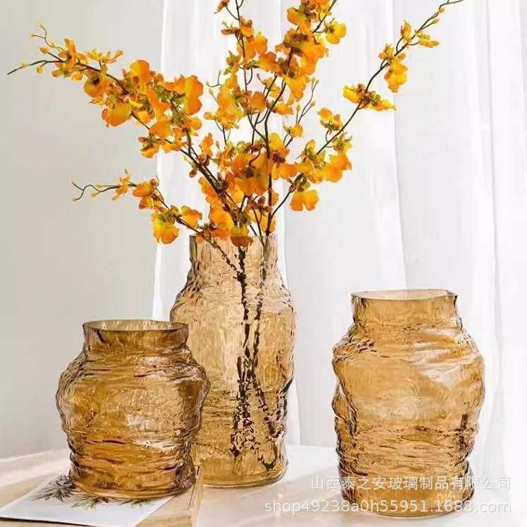 创意树根琥珀玻璃花瓶复古怀旧大口插花花瓶人工吹制加重加厚,家居饰品,花瓶,淘宝优惠券,粉丝福利购,淘宝优惠卷