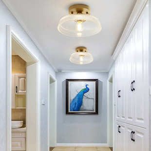 法式 吸顶灯创意简约餐厅灯具入户玄关阳台吧台过道衣帽间玻璃灯