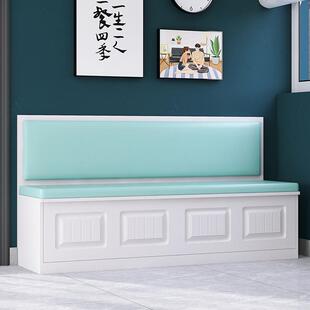 实木储物卡座现代简约餐饮咖啡厅沙发餐桌椅组合L形转角卡座定制