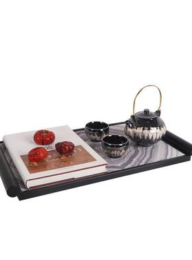 新中式茶几上托盘组合摆件陶瓷茶具套装茶壶茶杯装饰品软装布置