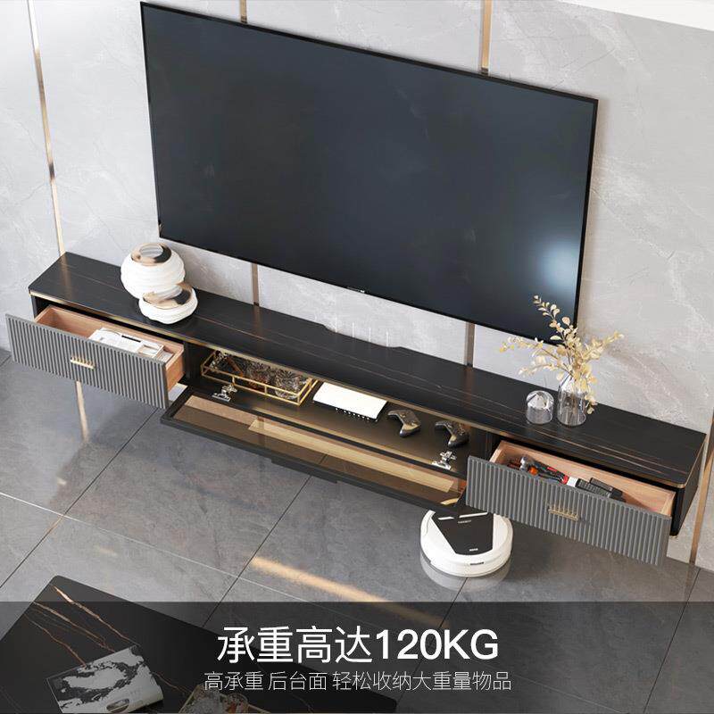 电视柜悬空现代简约壁挂式窄款小几户客SJD厅奢岩板茶型轻组合挂
