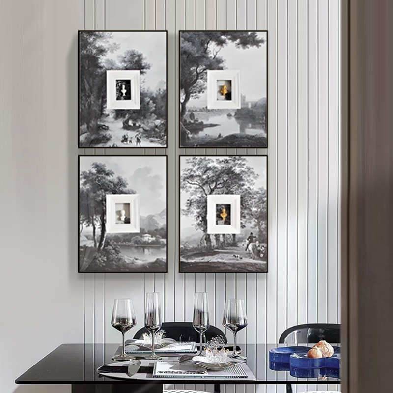 轻奢装饰画设计师立体卡纸石膏人像实物画客餐厅玄关墙壁高端挂画