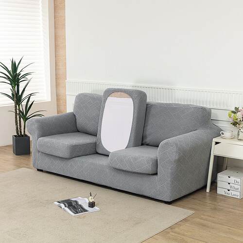 加厚提发花美式沙套全包家用沙发笠单双发DKDH三人布素色沙艺垫套