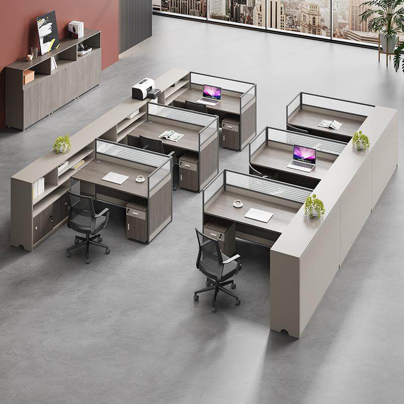 职员办公桌椅组合4/6人员工位简约现代屏风隔断卡座办公室财务桌