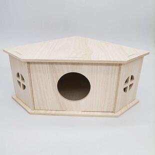 仓鼠窝实木躲避屋单居室三角房子金丝熊躲避窝木质小房子造景用品