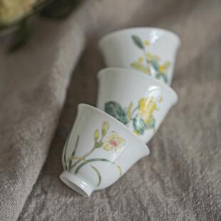 曼叙花事手绘陶瓷十二花神杯釉下彩绘水杯茶杯品杯定制