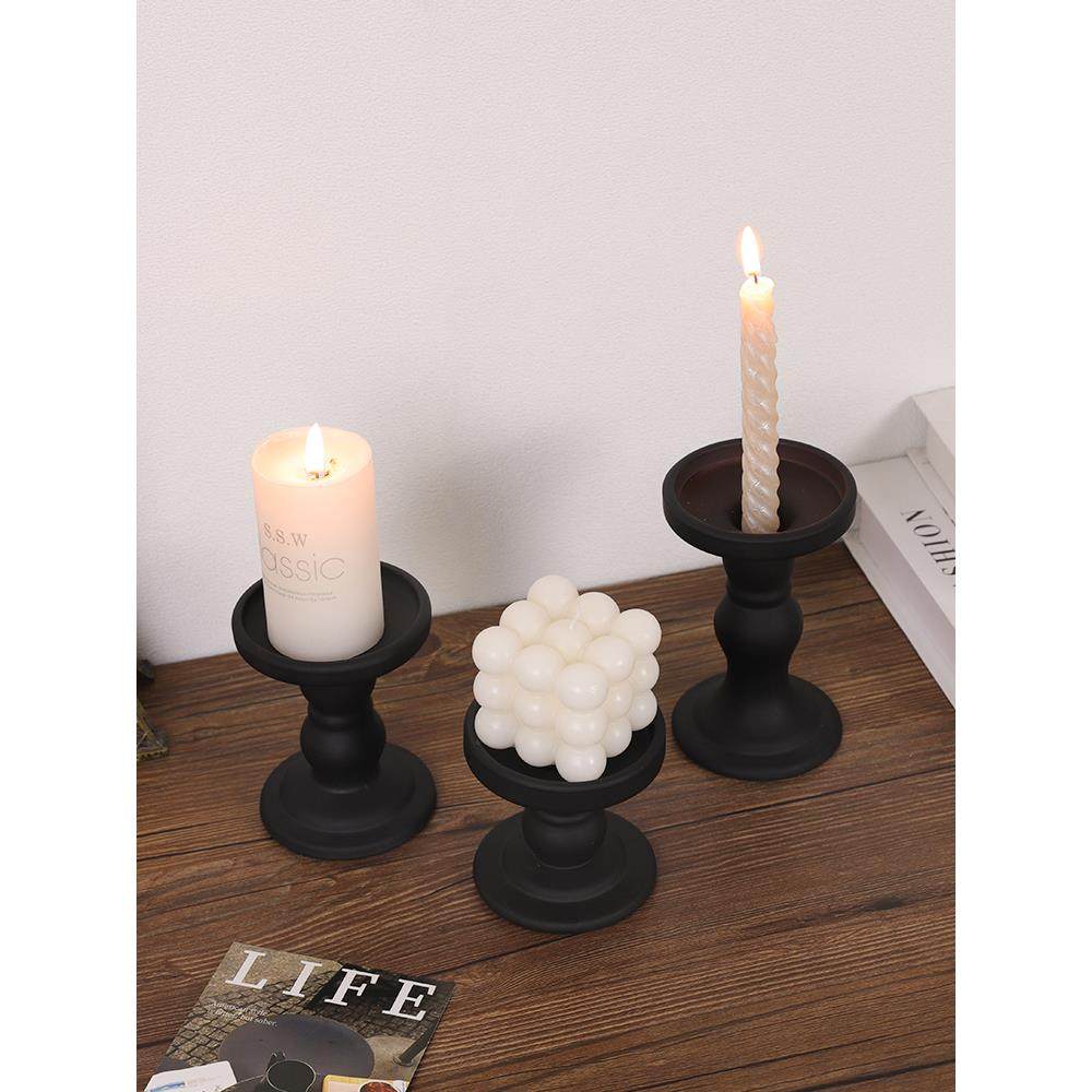 欧式复古黑色铁艺烛台烛光晚餐氛围感装饰摆件玻璃香薰蜡烛台座,家居饰品,烛台,淘宝优惠券,粉丝福利购,淘宝优惠卷