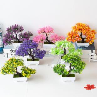 Artificial Plants Potted Bonsai Green Small Tree Plants Fake